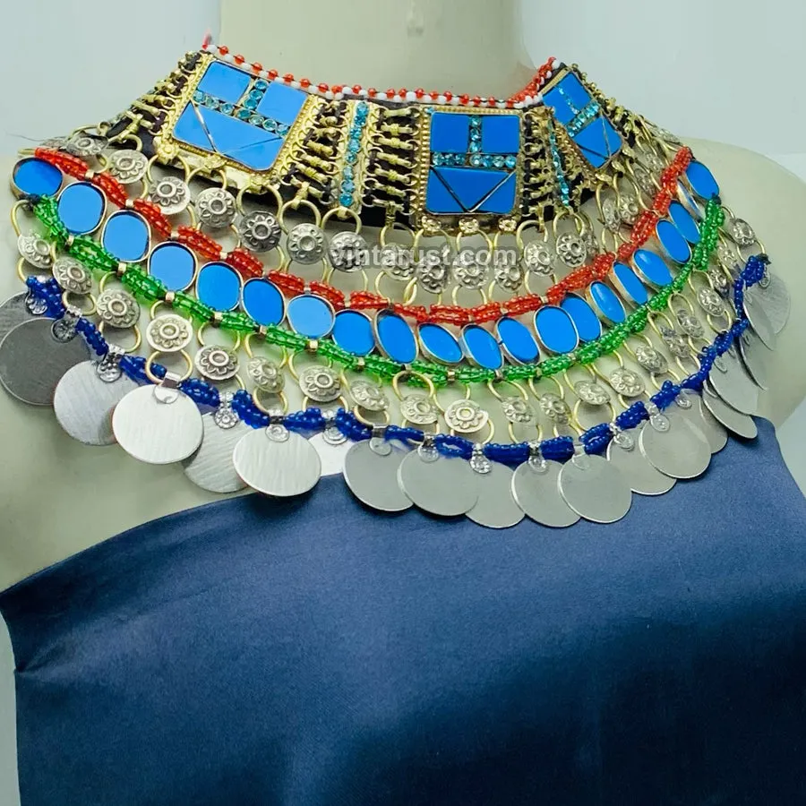 Unique Turquoise Stones Collar Choker Necklace