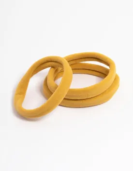 Yellow Fabric Hair Tie Pack