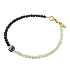 Yin Yang Charm Gemstone Duo Anklet